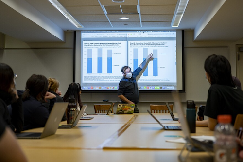 Trinity College students in classroom